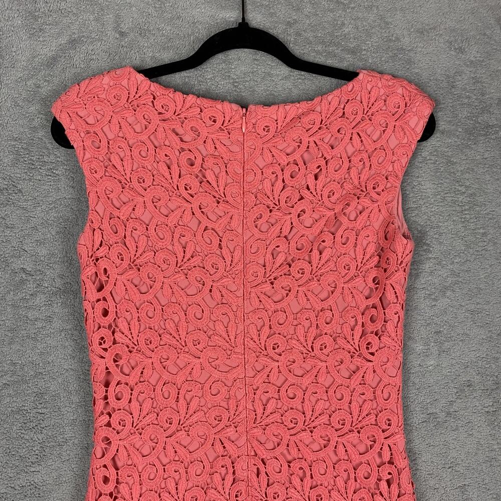 Lauren Ralph Lauren Dress Womens 2 Pink Lace Sleeveless Sheath Formal Cocktail - Picture 5 of 13